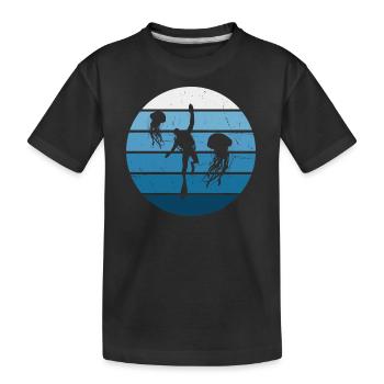 Plongée Pour Femmes Plongée Plongée Plongeuse Plongée Libre - T-shirt bio Premium Enfant - noir - Devant