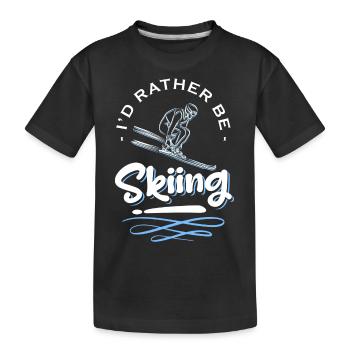 Winter sports Alpen Pistensau - Kids' Premium Organic T-Shirt - black - Front