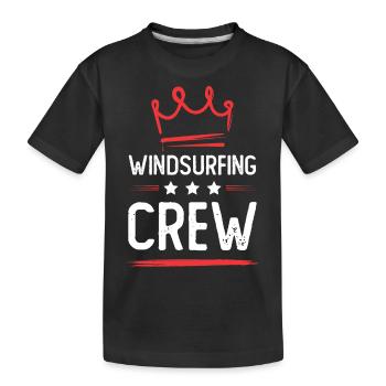 Windsurfing Crew - Kinder Premium Bio T-Shirt - Schwarz - Vorne