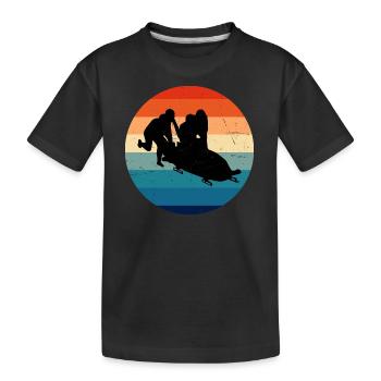 Bob fahren Bobsport Bobbahn Bob Damen Herren - Kinder Premium Bio T-Shirt - Schwarz - Vorne