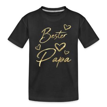 Bester Papa gold - Kinder Premium Bio T-Shirt - Schwarz - Vorne