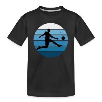 Fussball Fussballspiel Fussballspielen Damen - Kinder Premium Bio T-Shirt - Schwarz - Vorne