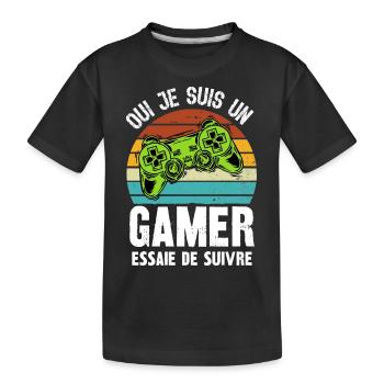 je suis un gamer - T-shirt bio Premium Enfant - noir - Devant