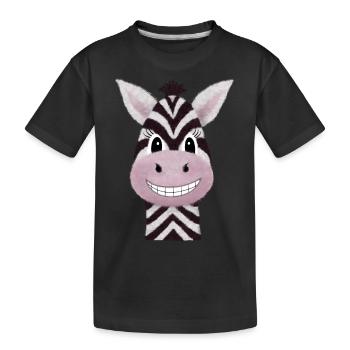 Süßes Zebra - Kinder Premium Bio T-Shirt - Schwarz - Vorne