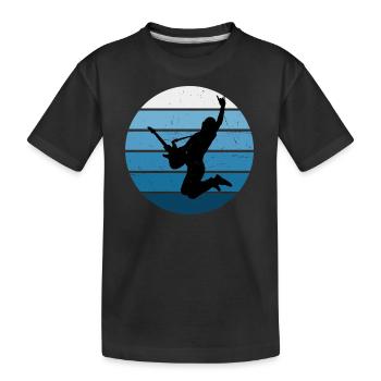 Damen Gitarrenspieler E-gitarre akustische gitarre - Kinder Premium Bio T-Shirt - Schwarz - Vorne