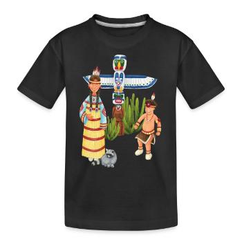 petits indiens - T-shirt bio Premium Enfant - noir - Devant