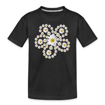 marguerites fleurs florales florales - T-shirt bio Premium Enfant - noir - Devant