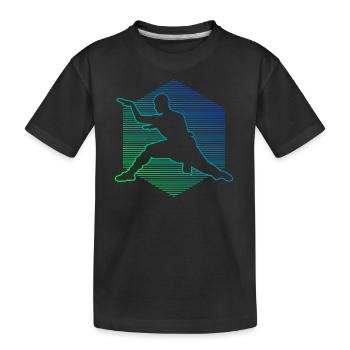 Herren Wushu Damen Kampfsport Kungfu Kung Fu - Kinder Premium Bio T-Shirt - Schwarz - Vorne