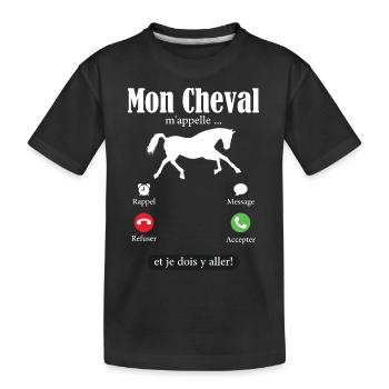 Humour Cheval Cadeau Anniversaire Equitatio - T-shirt bio Premium Enfant - noir - Devant