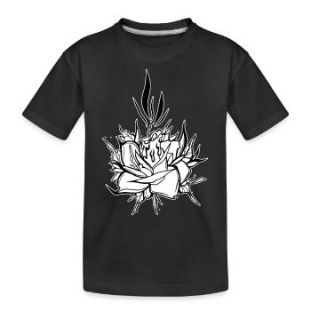 Flower // Candle // Illustration - Kids' Premium Organic T-Shirt - black - Front