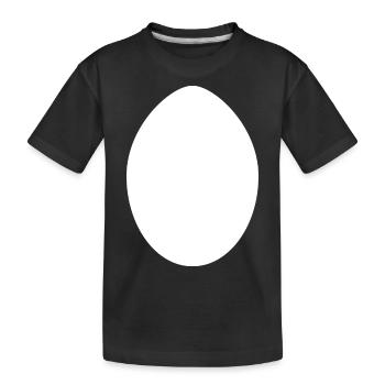 Weißes Osterei - Kinder Premium Bio T-Shirt - Schwarz - Vorne