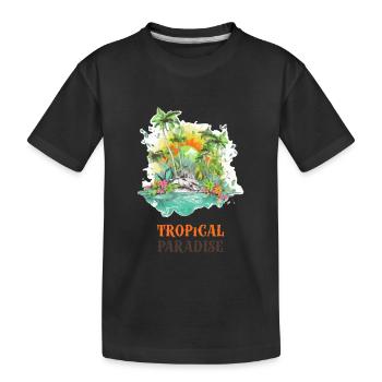 Tropical Paradise - Kids' Premium Organic T-Shirt - black - Front