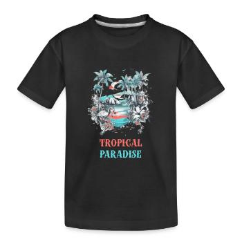 Tropical Paradise - Kids' Premium Organic T-Shirt - black - Front