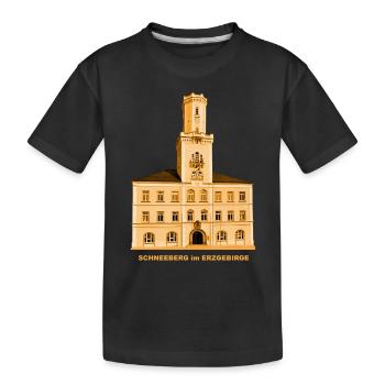 Hôtel de ville de Schneeberg Erzebirge Sachsen Bergstadt - T-shirt bio Premium Enfant - noir - Devant