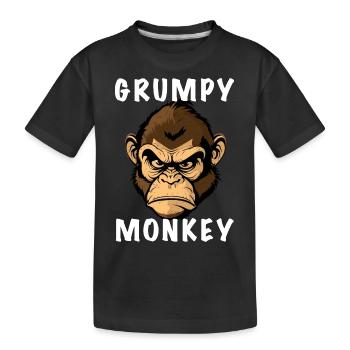 GRUMPY MONKEY - Kids' Premium Organic T-Shirt - black - Front