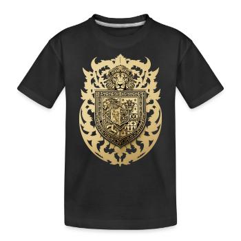 Wappen mit Löwe - Kinder Premium Bio T-Shirt - Schwarz - Vorne
