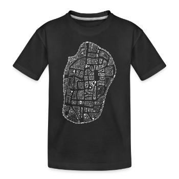 Carte d’une ville médiévale - T-shirt bio Premium Enfant - noir - Devant