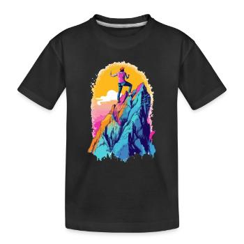 Eric beim Wandern - Kinder Premium Bio T-Shirt - Schwarz - Vorne