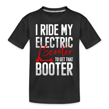 Rollerfahrer Elektrik Batterie Ladestation - Kinder Premium Bio T-Shirt - Schwarz - Vorne