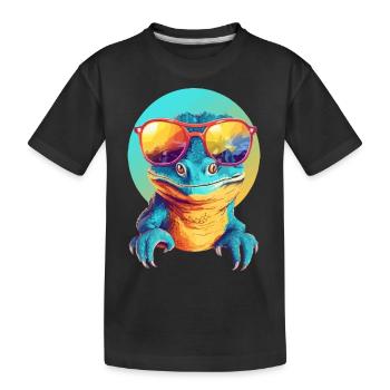 Mali le lézard - T-shirt bio Premium Enfant - noir - Devant