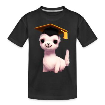 Baccalauréat, diplômé, alpaga, certificat de fin d’études - T-shirt bio Premium Enfant - noir - Devant