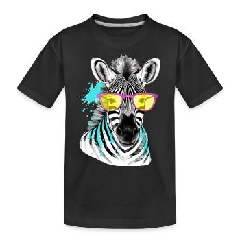Lapi le zèbre à lunettes - T-shirt bio Premium Enfant - noir - Devant