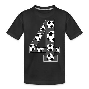 4e anniversaire Football Grey - T-shirt bio Premium Enfant - noir - Devant