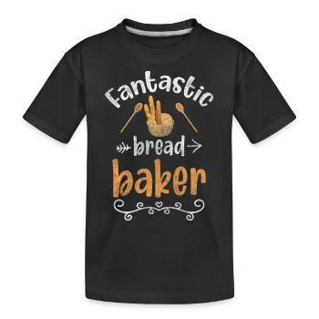 Bake confectioner bun dough - Kids' Premium Organic T-Shirt - black - Front