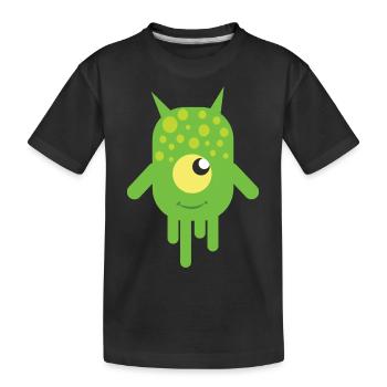 Monstre visqueux vert - T-shirt bio Premium Enfant - noir - Devant