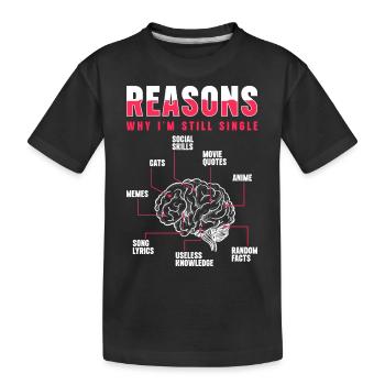 Allein Beziehung Junggesellin Alleinstehend - Kinder Premium Bio T-Shirt - Schwarz - Vorne