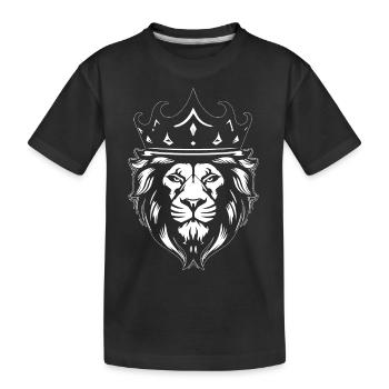 Löwe Löwenkopf Raubtier - Kinder Premium Bio T-Shirt - Schwarz - Vorne