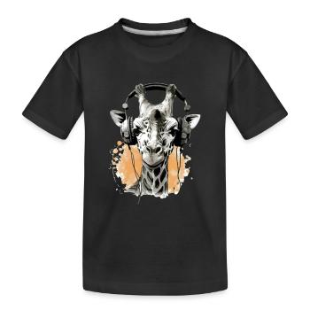 Gigi la girafe audiophile - T-shirt bio Premium Enfant - noir - Devant