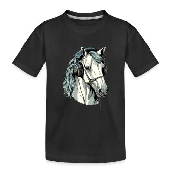 Hapo le cheval audiophile - T-shirt bio Premium Enfant - noir - Devant