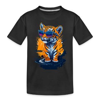 Mignon bébé tigre - T-shirt bio Premium Enfant - noir - Devant