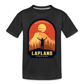 Lappland Finnland Skandinavische Natur - Kinder Premium Bio T-Shirt - Schwarz - Vorne