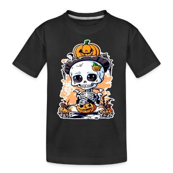 Halloween Knut - Kinder Premium Bio T-Shirt - Schwarz - Vorne