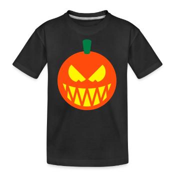 Citrouille d’Halloween (lanterne de citrouille / émoticône / 3C) - T-shirt bio Premium Enfant - noir - Devant