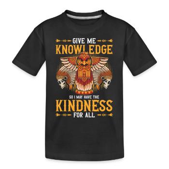 Totem Skull Raven Freedom - Kids' Premium Organic T-Shirt - black - Front