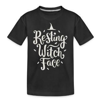 Resting Witch Face - Kids' Premium Organic T-Shirt - black - Front