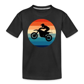 Men's Dirt Bike Dirt Bike Motocross Dirt Biker - Kids' Premium Organic T-Shirt - black - Front