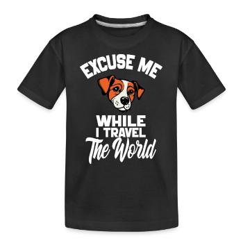 Entschuldigen Sie, während ich die Welt reise Lustiges Hundegeschenk - Kinder Premium Bio T-Shirt - Schwarz - Vorne