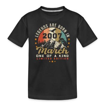 March 2007 Vintage Birthday Retro Gift - Kids' Premium Organic T-Shirt - black - Front