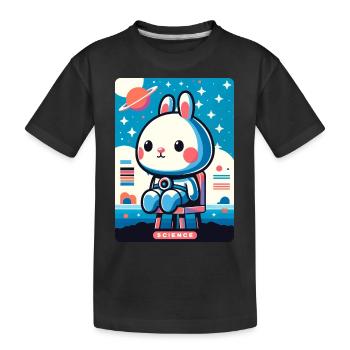 Lapin explorateur de l’espace - T-shirt bio Premium Enfant - noir - Devant