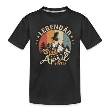 April 1975 Vintage Born Vintage Birthday - Kids' Premium Organic T-Shirt - black - Front