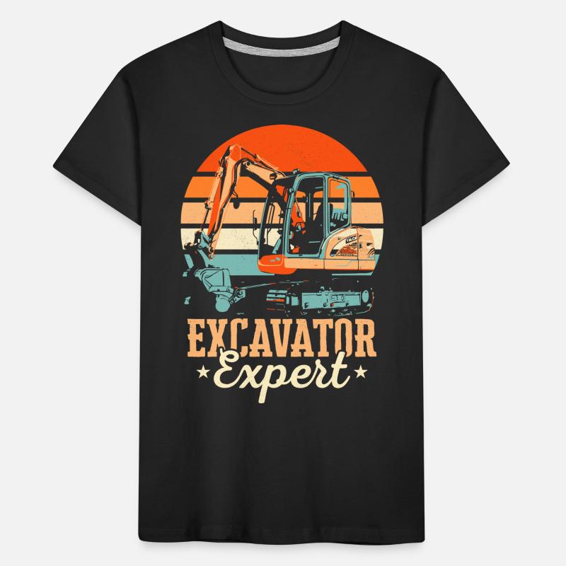 Excavator Expert Operator Heavy Equipment Kids' Premium Organic T-Shirt