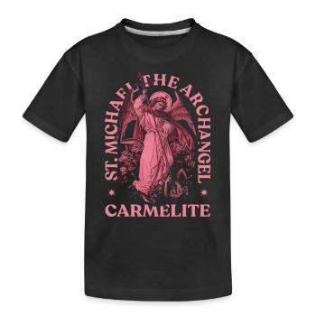 archangel saint religion god angel faith michael - Kids' Premium Organic T-Shirt - black - Front