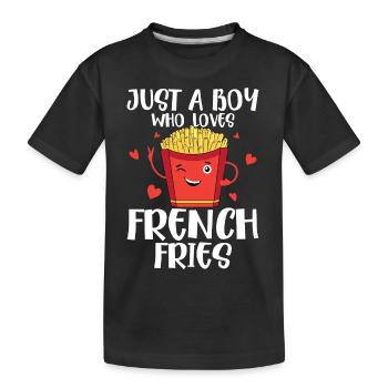 Golden Fry Guy: A Boy's Tasty Adventure - Kids' Premium Organic T-Shirt - black - Front
