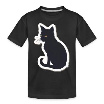 Cat Silhouette - Kids' Premium Organic T-Shirt - black - Front