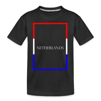 Pays-Bas - Lettrage de déclaration avec drapeau - T-shirt bio Premium Enfant - noir - Devant