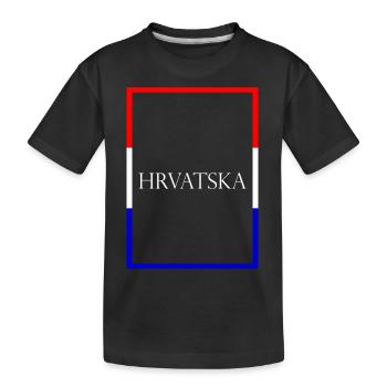 Croatie Hrvatska Lettrage de déclaration avec drapeau - T-shirt bio Premium Enfant - noir - Devant